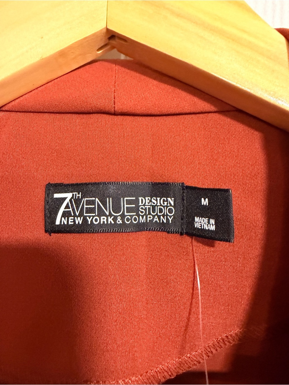 New York & Company Rust Orange Open-Front Draped Blazer - Picture 5 of 5